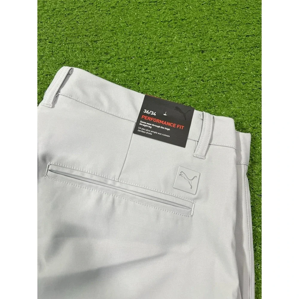 PUMA Performance Fit Golf pants 36 x34 Grey Preppy Puma Chinos UPF 50 NWT